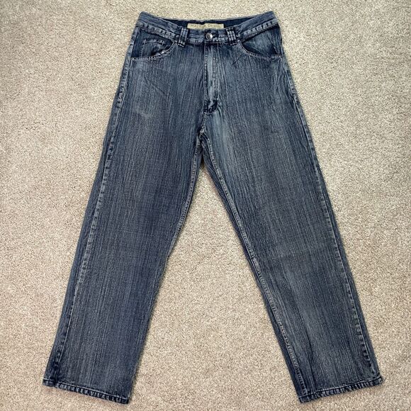Halifax Denim Enzyme Wash Blue Jeans‎ Loose Skater Baggy Men's Size 34x30 - Picture 1 of 10
